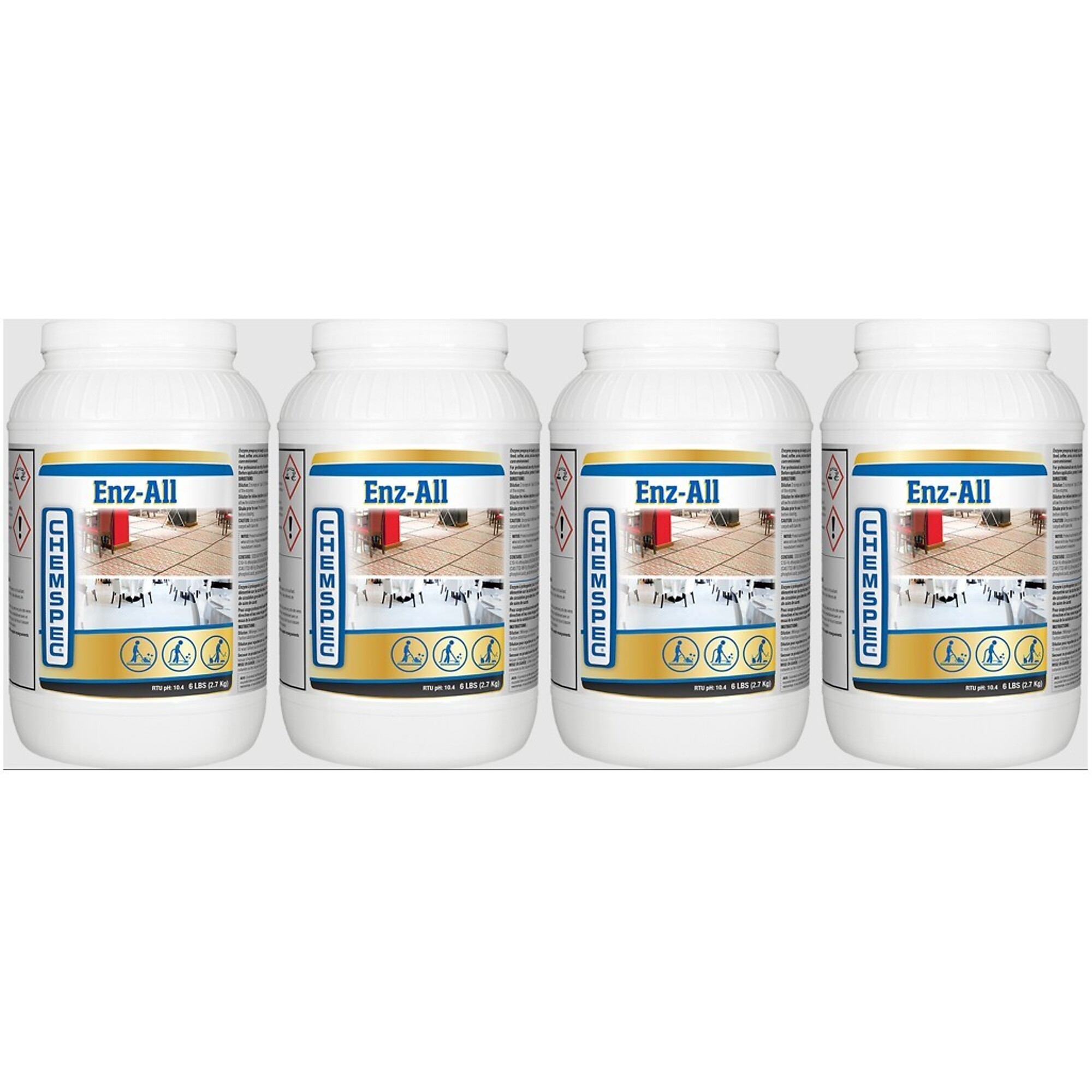 CHEMSPEC, ENZ-ALL Prespray / Traffic Lane Cleaner, Case of Four 6lb. Jars, Model # 116331